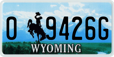 WY license plate 09426G