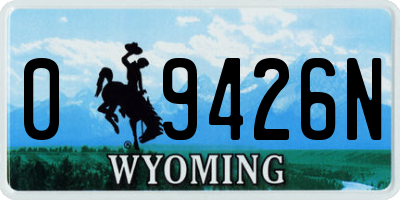 WY license plate 09426N