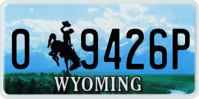 WY license plate 09426P
