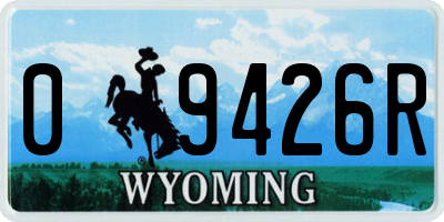 WY license plate 09426R