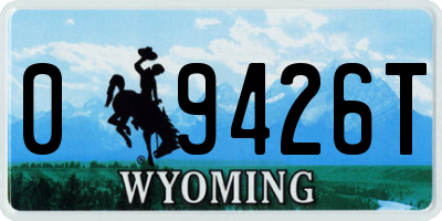 WY license plate 09426T
