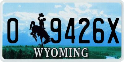 WY license plate 09426X