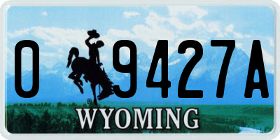 WY license plate 09427A