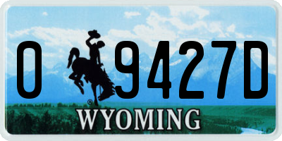WY license plate 09427D