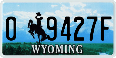 WY license plate 09427F