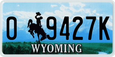 WY license plate 09427K
