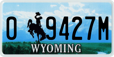 WY license plate 09427M