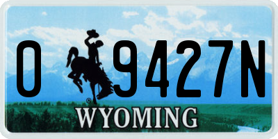 WY license plate 09427N