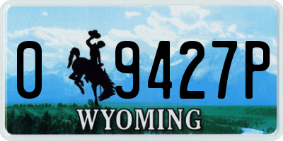 WY license plate 09427P