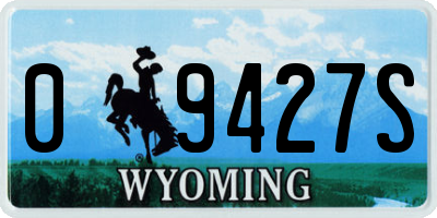 WY license plate 09427S
