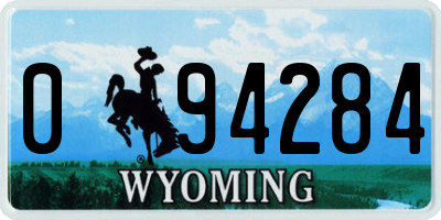 WY license plate 094284