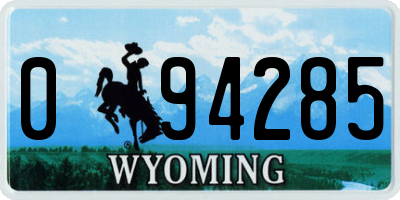 WY license plate 094285