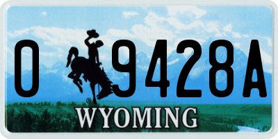 WY license plate 09428A
