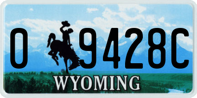 WY license plate 09428C