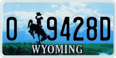 WY license plate 09428D