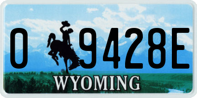 WY license plate 09428E