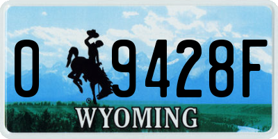 WY license plate 09428F