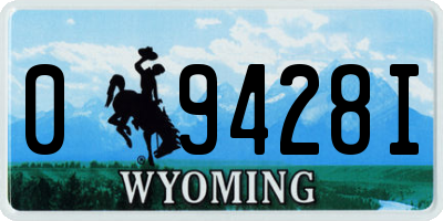 WY license plate 09428I