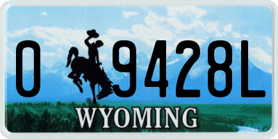 WY license plate 09428L