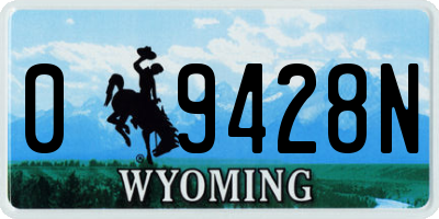 WY license plate 09428N