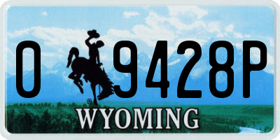 WY license plate 09428P