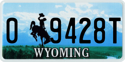 WY license plate 09428T