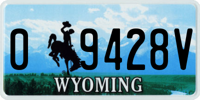WY license plate 09428V