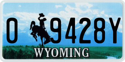 WY license plate 09428Y