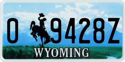 WY license plate 09428Z