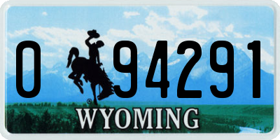 WY license plate 094291