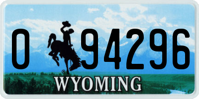 WY license plate 094296