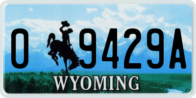 WY license plate 09429A
