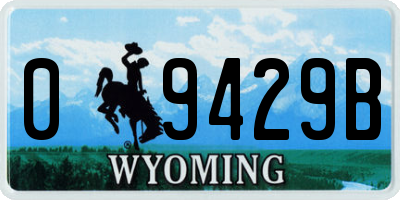 WY license plate 09429B