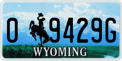 WY license plate 09429G