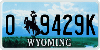 WY license plate 09429K
