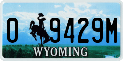 WY license plate 09429M