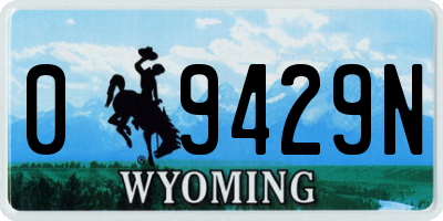 WY license plate 09429N