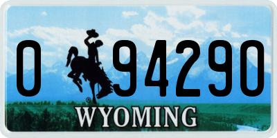 WY license plate 09429O