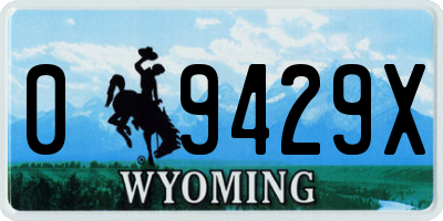 WY license plate 09429X