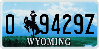 WY license plate 09429Z