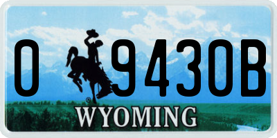 WY license plate 09430B