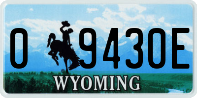 WY license plate 09430E
