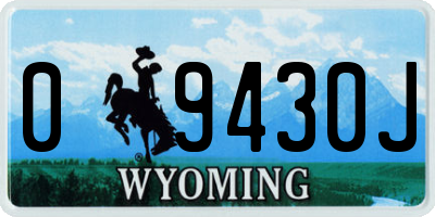 WY license plate 09430J