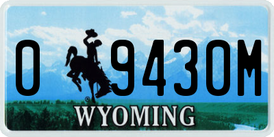 WY license plate 09430M