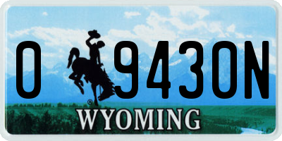 WY license plate 09430N
