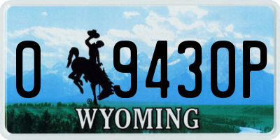 WY license plate 09430P