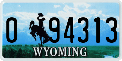 WY license plate 094313