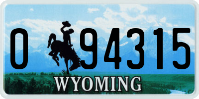 WY license plate 094315