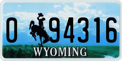 WY license plate 094316