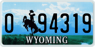 WY license plate 094319